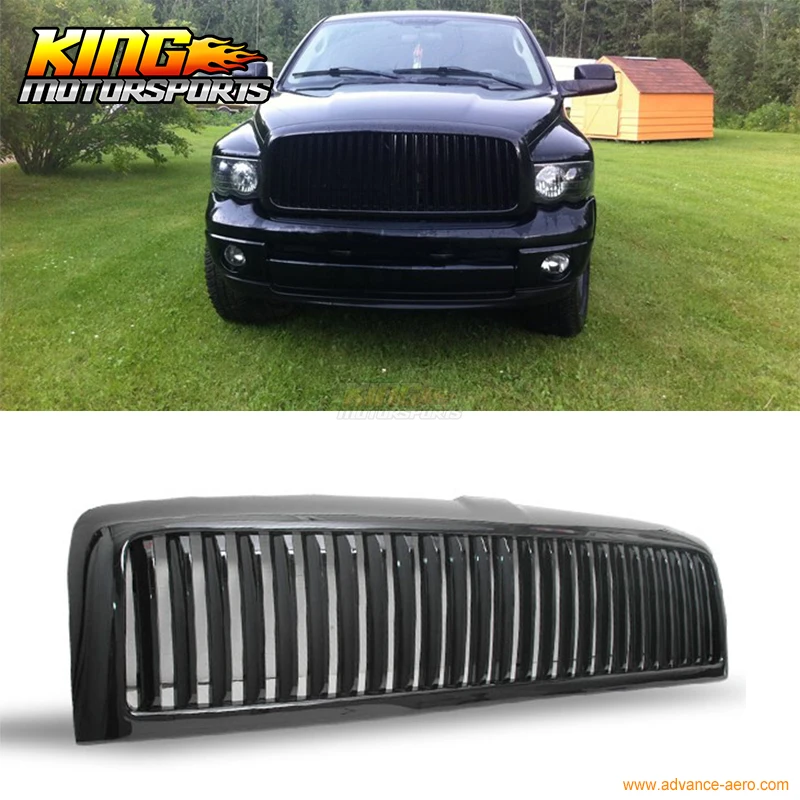 Черная вертикальная решетчатая решетка подходит для 94 02 Dodge Ram 1500 2500 3500|Номерной
