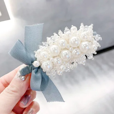 Блестящие жемчужные заколки для волос с бантом головной убор женщин и девушек
