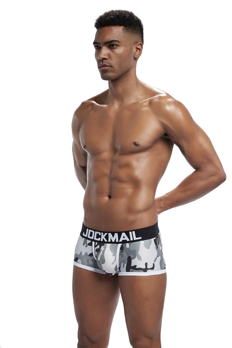 JOCKMAIL, фирменное камуфляжное сексуальное мужское нижнее белье, с принтом, cueca, боксеры, боксеры, мужские Трусы-слипы, hombre, трусы-боксеры, мужское Гей Нижнее белье
