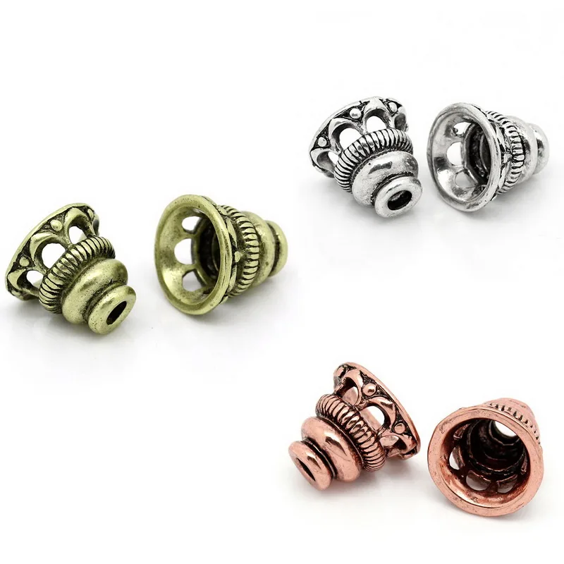 Винтажные медные шапочки для бусин в форме цветка подходят 18 мм пустотелые