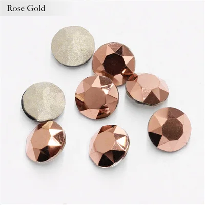 Rose Gold Ремесло драгоценные камни цветок розовое золото украшения хрустальные стразы K9 Лучшие 50 шт цветные стразы pointback кристалл Diy 3D дизайн ногтей Excipient - Цвет: Rose Gold