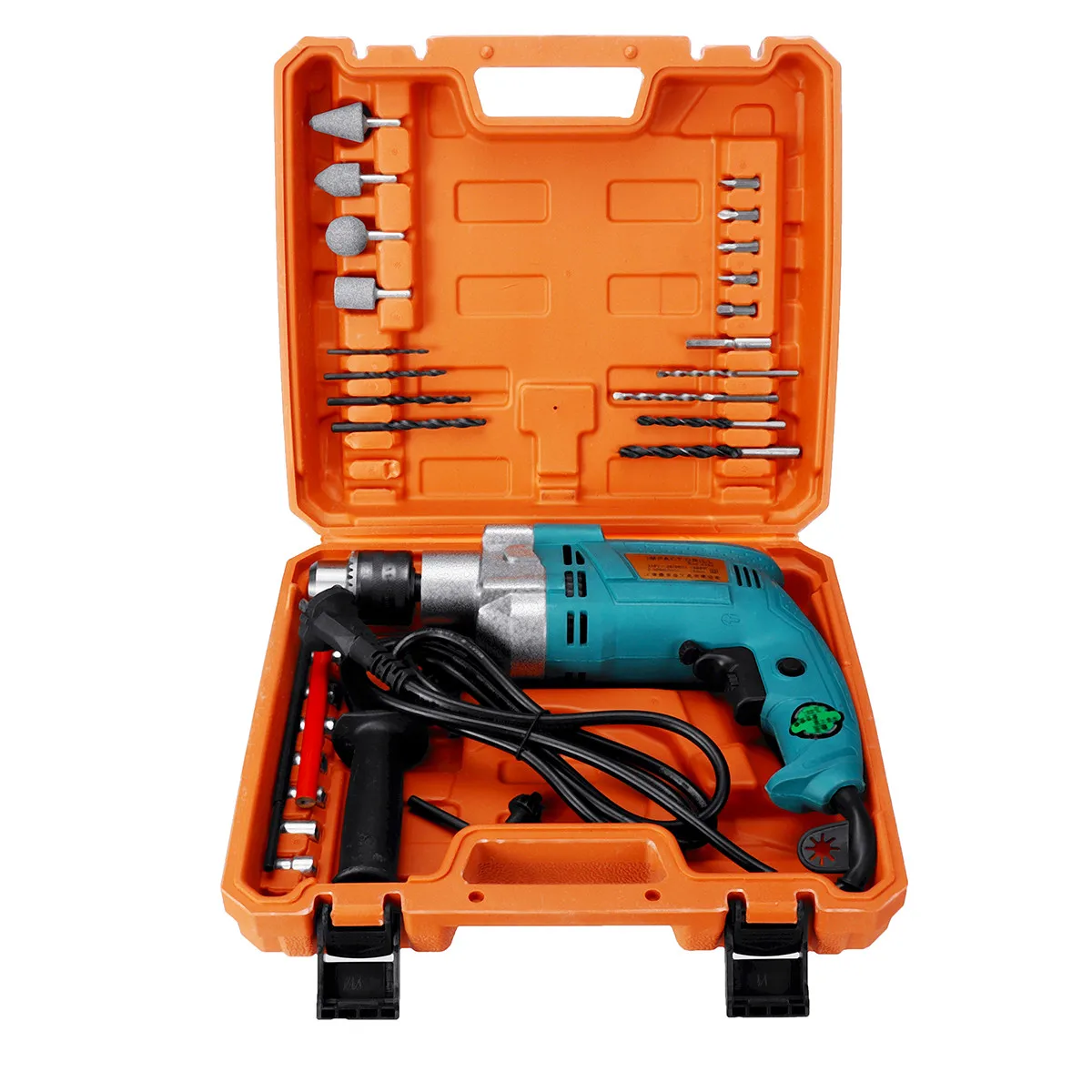 

Drillpro 1980W 220V 32Pcs Electric Impact Drill Set Power Hammer Drill Kit Electric Drills with Drill Bits