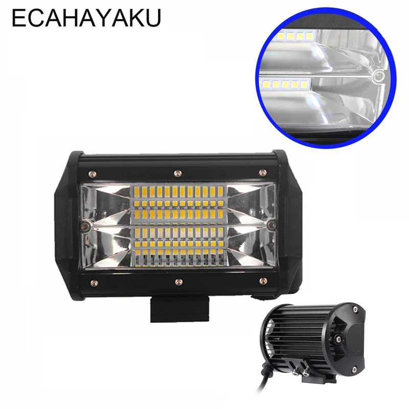 Фара светодиодная ECAHAYAKU 2x5 дюймов 72 Вт 6000 К IP68 12 В 24 В|Световая рейка/рабочее