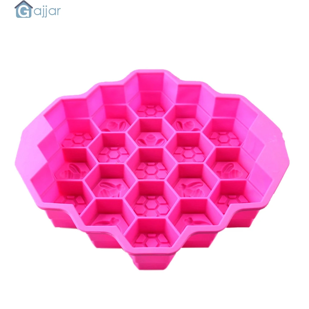 DIY Silicone 19 Cell Bee Honeycomb Cake Chocolate Soap Candle Bakeware Mold Mould Dropshiping Feb22 | Дом и сад