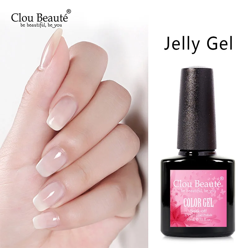 Clou Beaute 10 мл Опал белый Желейный гель лак для ногтей лак для маникюра полупрозрачный гель для ногтей молочный цвет замачивающийся лак