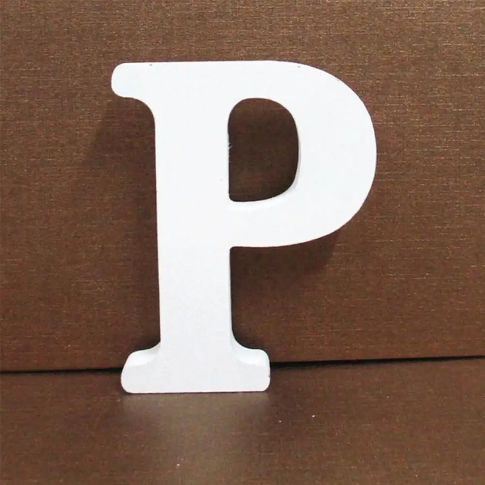 P 3D деревянные буквы алфавита A to Z декоративные буквы DIY Деревянные Ремесла персонализированное Имя Свадебные украшения дома - Цвет: P
