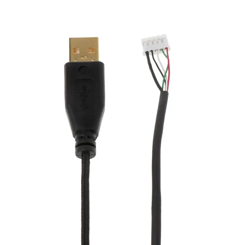 Позолоченный прочный нейлоновый плетеный кабель USB для мыши сменный провод