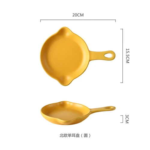 Nordic home oven dish baking tray Creative with handle ceramic dish barbecue deep dish kitchen tableware - Цвет: 5