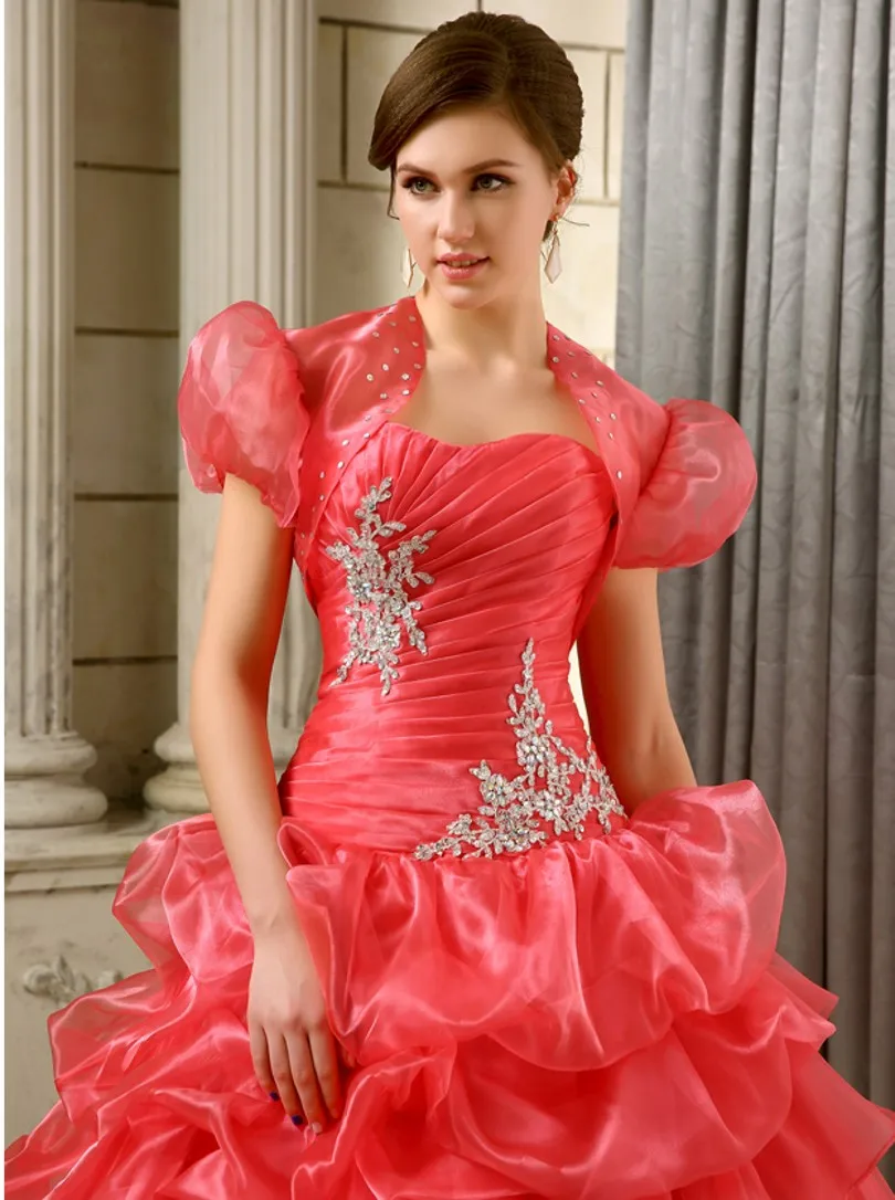 2017 Ball Gown Quinceanera Dresses For 15 Years With Jacket Lace Up Pleats Vestido De Debutante Sweet 16 Gowns | Свадьбы и торжества