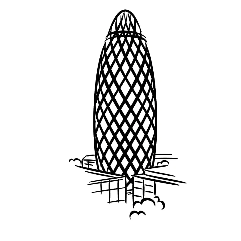 DCTOP Landmark The Gherkin настенная Съемная наклейка из ПВХ для гостиной дома декоративные