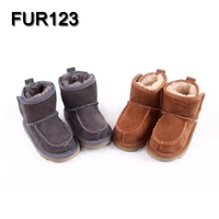 children boots thick warm shoes real fur suede buckle boys girls snow boots kids waterproof real fur baby boots