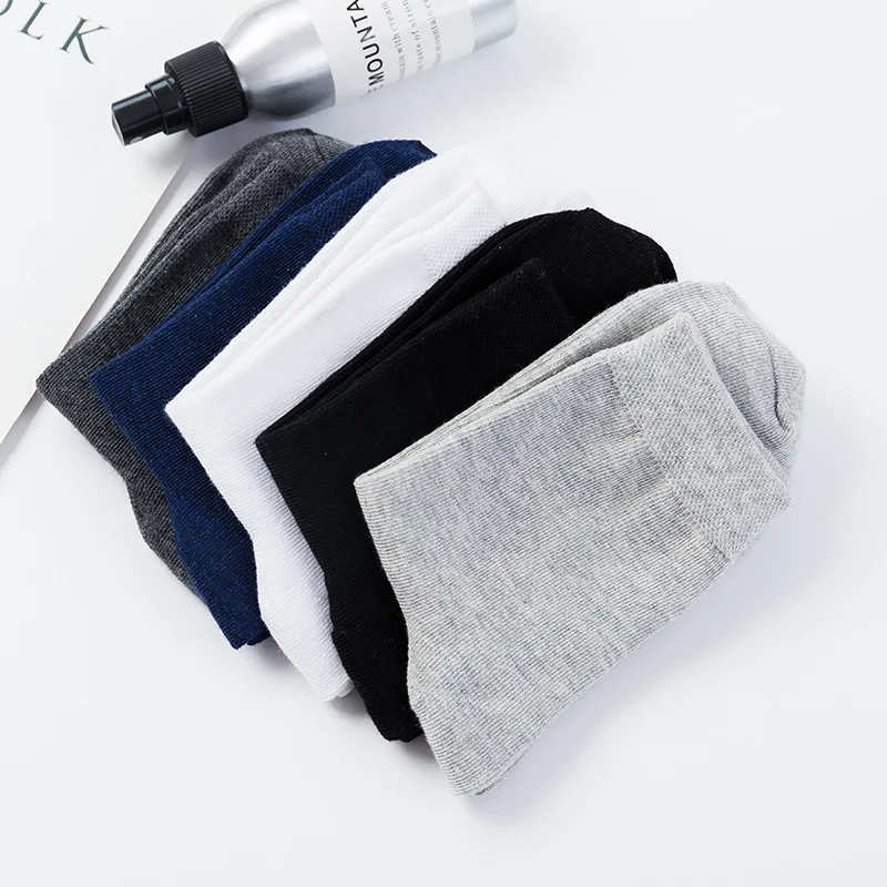 Хлопковые носки мужские однотонные модные башмачки короткие с закрытым носком