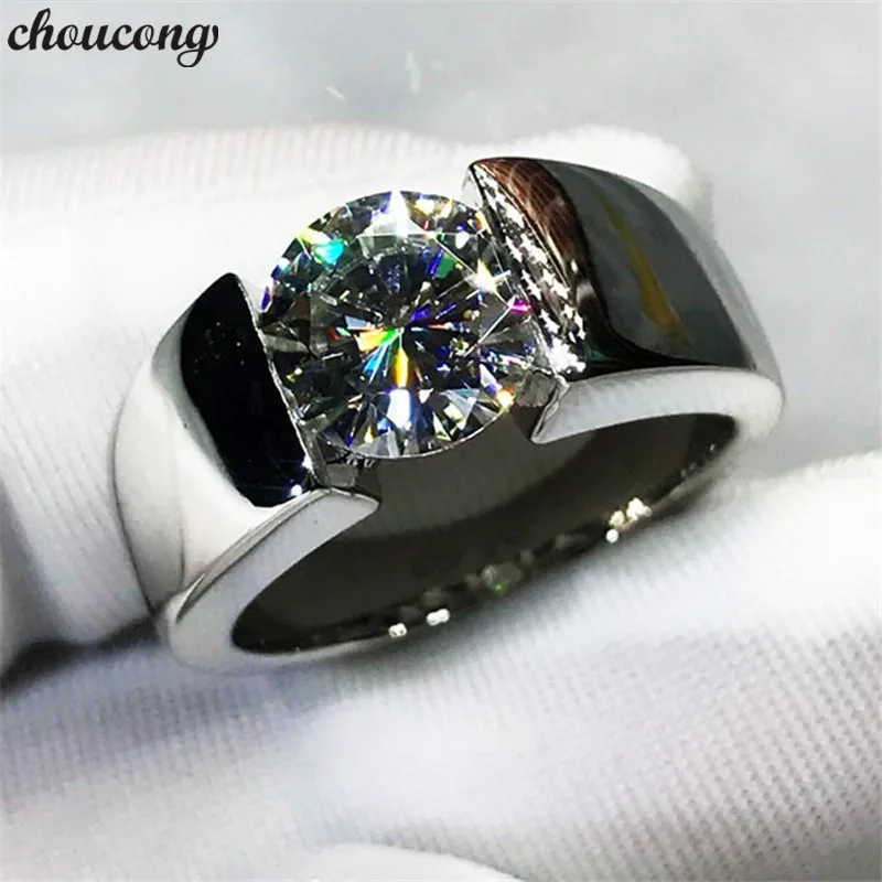 Choucong Solitaire Lovers Promise Ring 925 пробы серебро AAAAA cz обручальное кольцо кольца для мужчин и женщин вечерние ювелирные изделия