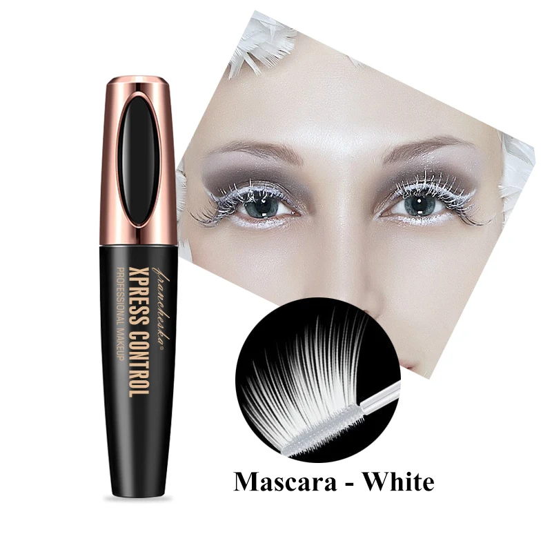 Mascara-white Черная тушь для ресниц Макияж ресниц 4d шелковое волокно водостойкая 3D тушь для ресниц Rimel - Цвет: Mascara-white
