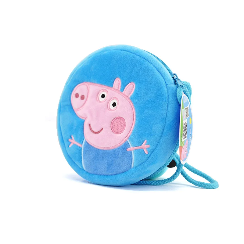 George Pig Bag 19 см оригинальная Свинка Пеппа Джордж Животные Мягкие плюшевые игрушки мультфильм семья папа мама друг Pelucia мягкие куклы игрушки детские подарки - Цвет: George Pig Bag
