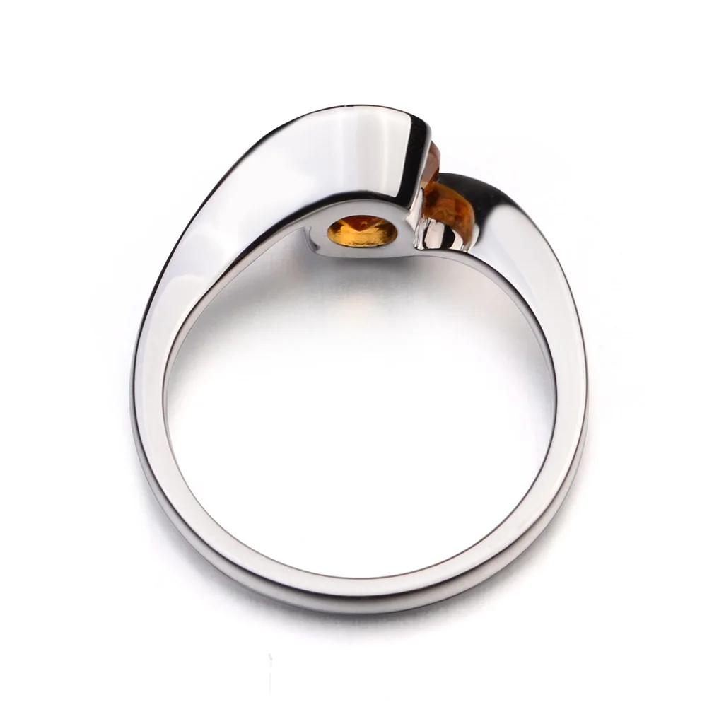 Женское кольцо из серебра карата с натуральным Цитрином | Украшения и аксессуары