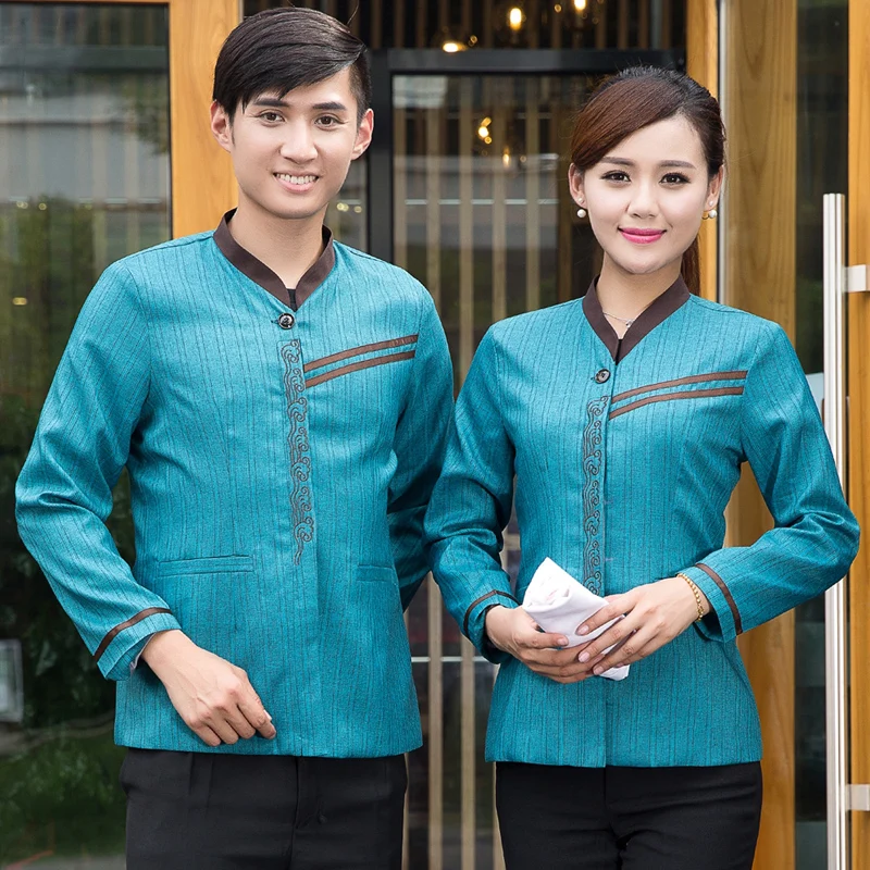 Осенне зимняя униформа для отеля одежда уборки рабочая стюардесс и комбинезоны с