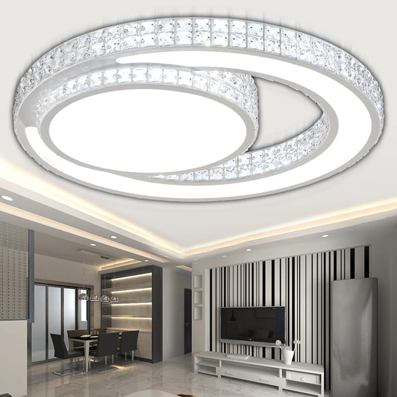 modern ceiling lights moon crystal luminaire plafonnier fixture lighting bedroom american lamp | Лампы и освещение