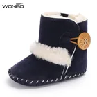 Ботинки детские из искусственной кожи, с мягкой резиновой подошвой, Нескользящие, для новорожденных, 0-18 месяцев