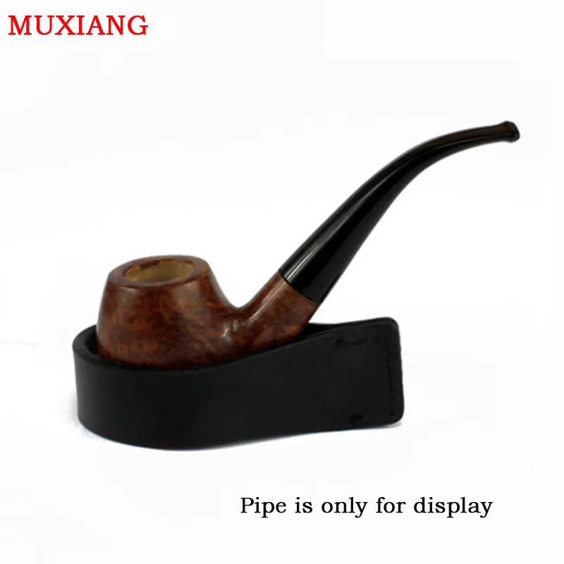 MUXIANG Smoking Pipe Racks Genuine Leather Handmade Pipe Accessories Fit for 1 Pipe Tobacco Pipe Stands Holder fa0024