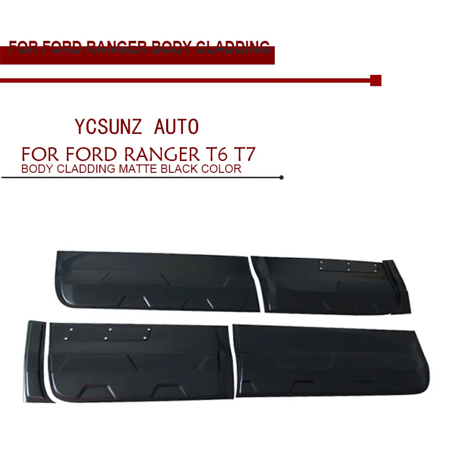 6 шт./компл. Внешняя облицовка корпуса Наборы для FORD RANGER T6 T7 2012- Wildtrak кабина с двумя рядами