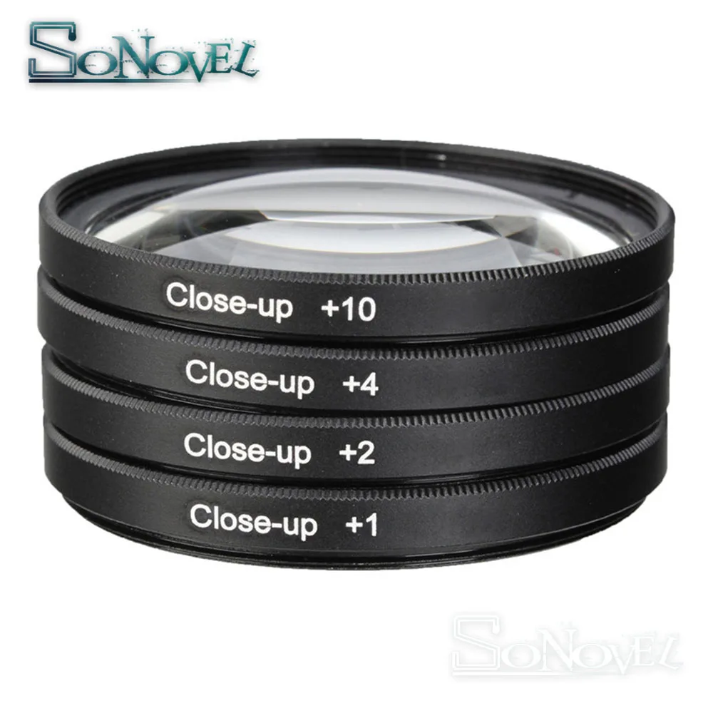 49 52 55 58 62 67 72 77 мм Макро-фильтр+ 1+ 2+ 4+ 10 комплект+ UV CPL FLD+ ND2 4 8 фильтр объектива камеры+ бленда для Canon Nikon sony