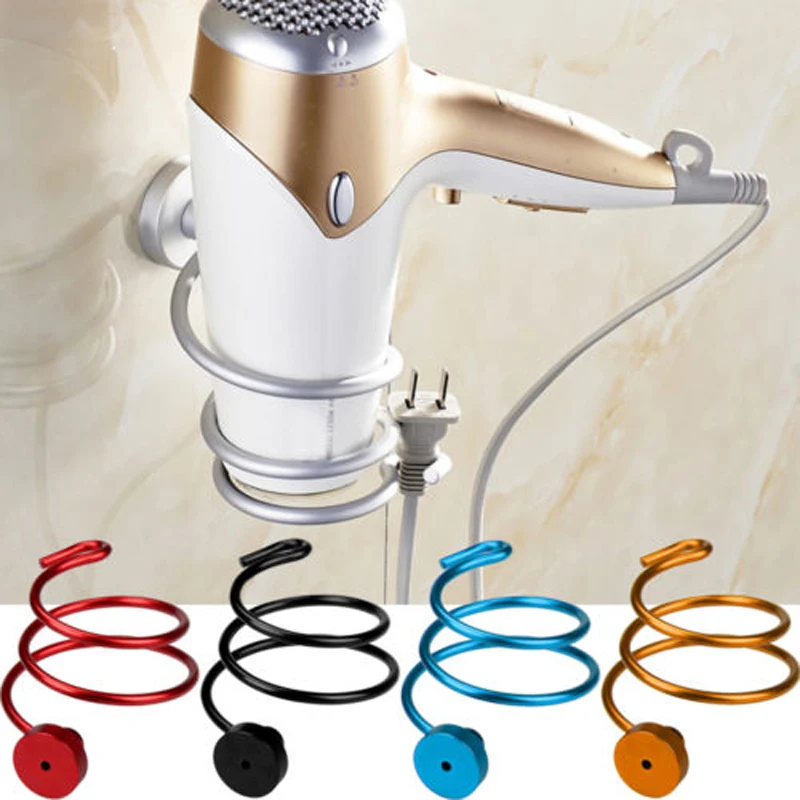 Multi Color Bathroom Organizer Hair Dryer Rack Aluminum Home Wall Mounted Holder Shelf Storage Stand Hooks Drop Shipping 2019 |