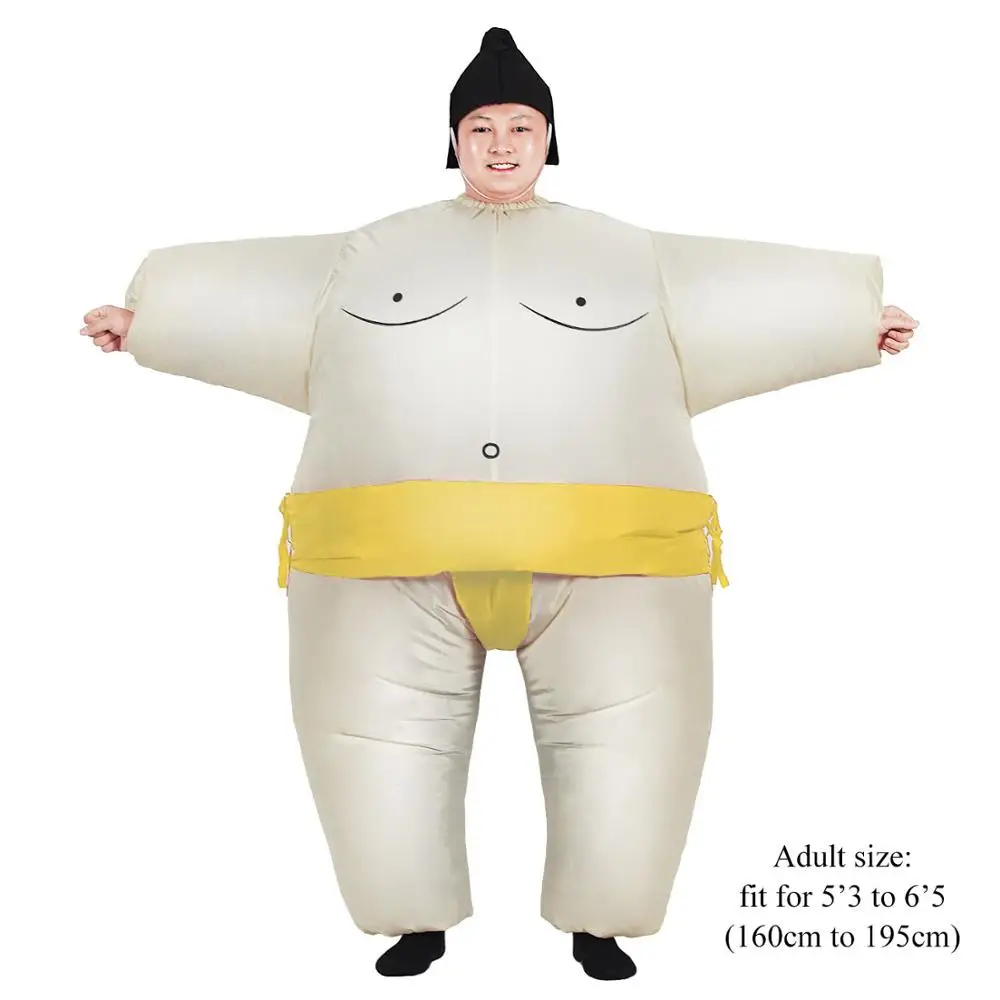 Adult Yellow Взрослый надувной костюм сумо костюмы на Хэллоуин для Для женщин надувные борца сумо костюм "Веер" работает костюм сумо для Для мужчин - Цвет: Adult Yellow