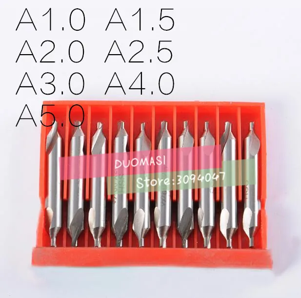 

Центровочное сверло A-типа диаметром 1,0, 1,5, 2,0, 2,5, 3,0, 4,0, 5,0 мм, 7 шт./компл., 60 градусов, набор зенковочных сверл