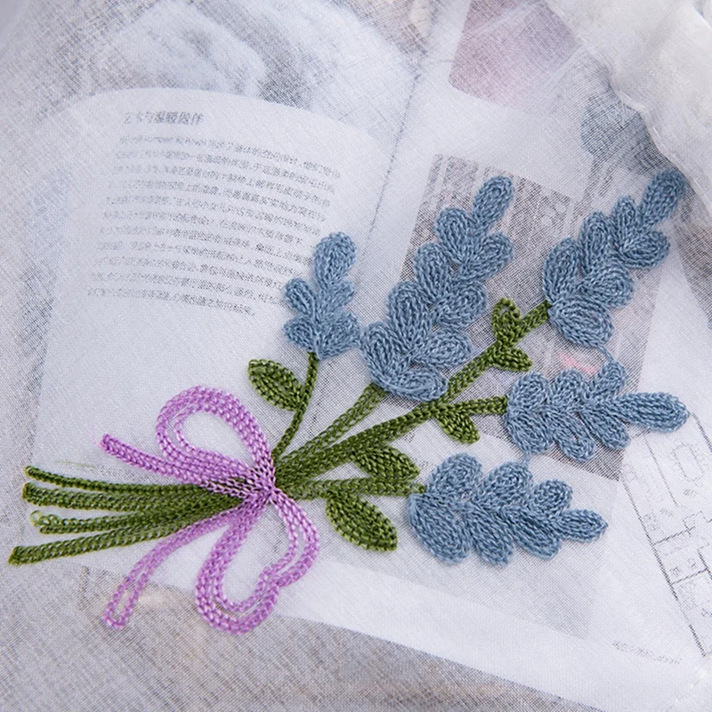 Домашние короткие занавески с лавандовой вышивкой пасторальные кухонные