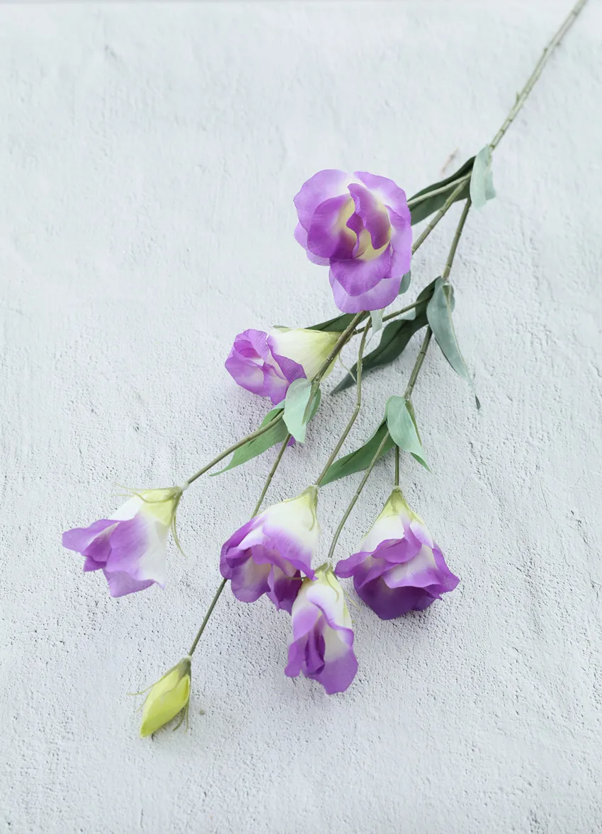 Light purple 79 см Искусственный цветок 7 голов Eustoma мягкий домашний Рождественский свадебный Декор Искусственный цветок из шелка DIY свадебный букет 1 шт - Цвет: Light purple