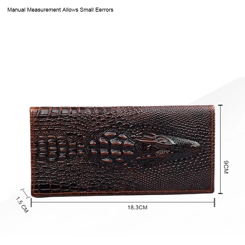 Винтажный Мужской кошелек из натуральной кожи аллигатора длинный воловьей клатч кошельки в клетку с