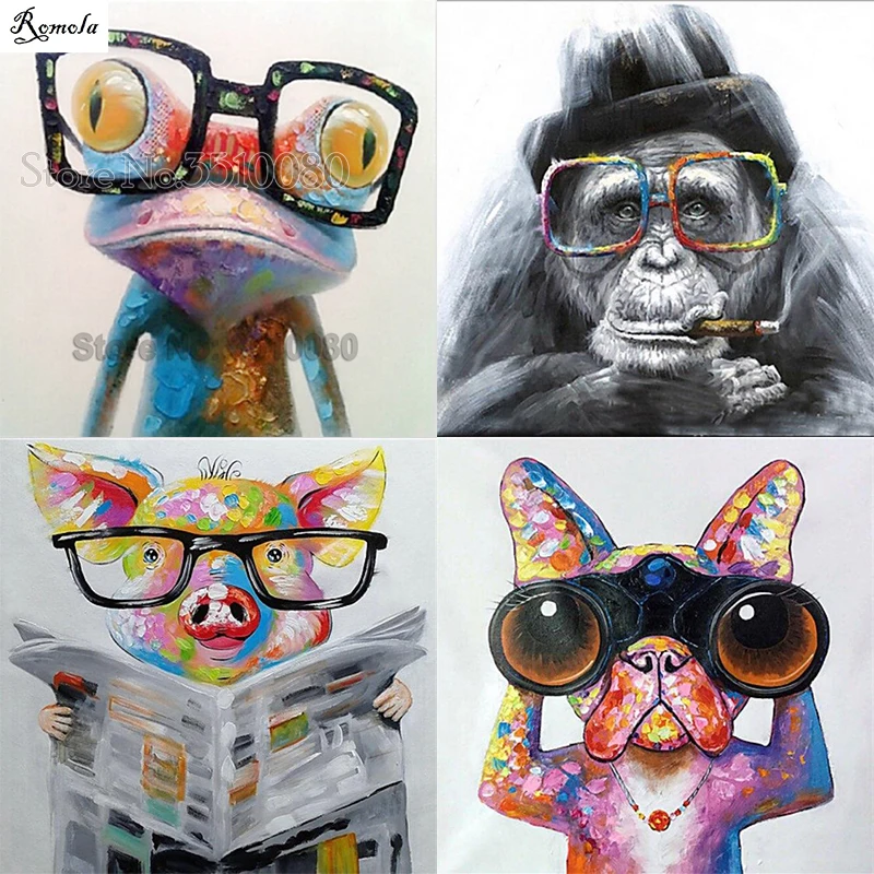 

Full square/round 5D DIY diamond paintings Comic animals room decor Embroidery Pattern 3D Cross stitch kits mosaic stickers gift