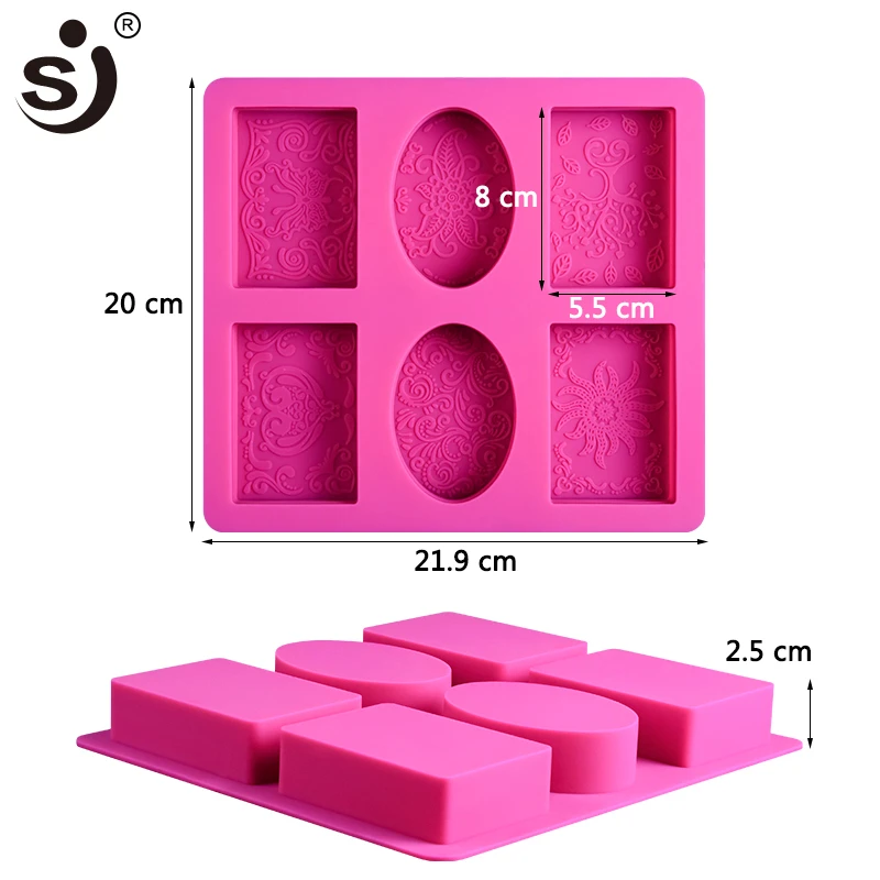 SJ DIY силиконовая мыльница для мыльницы 3D 6 форм овальная прямоугольное Мыло