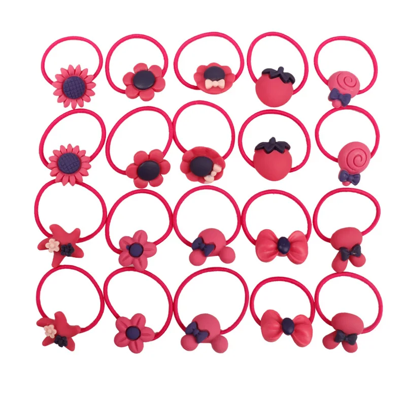 20 шт./лот резинки для волос в мультяшном стиле держатели хвостиков аксессуары |