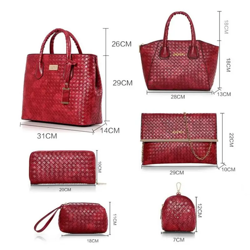 6 шт Для женщин Сумки Дамы Сумка Женский Повседневное Tote сумка Bolsas Feminina Crossbody