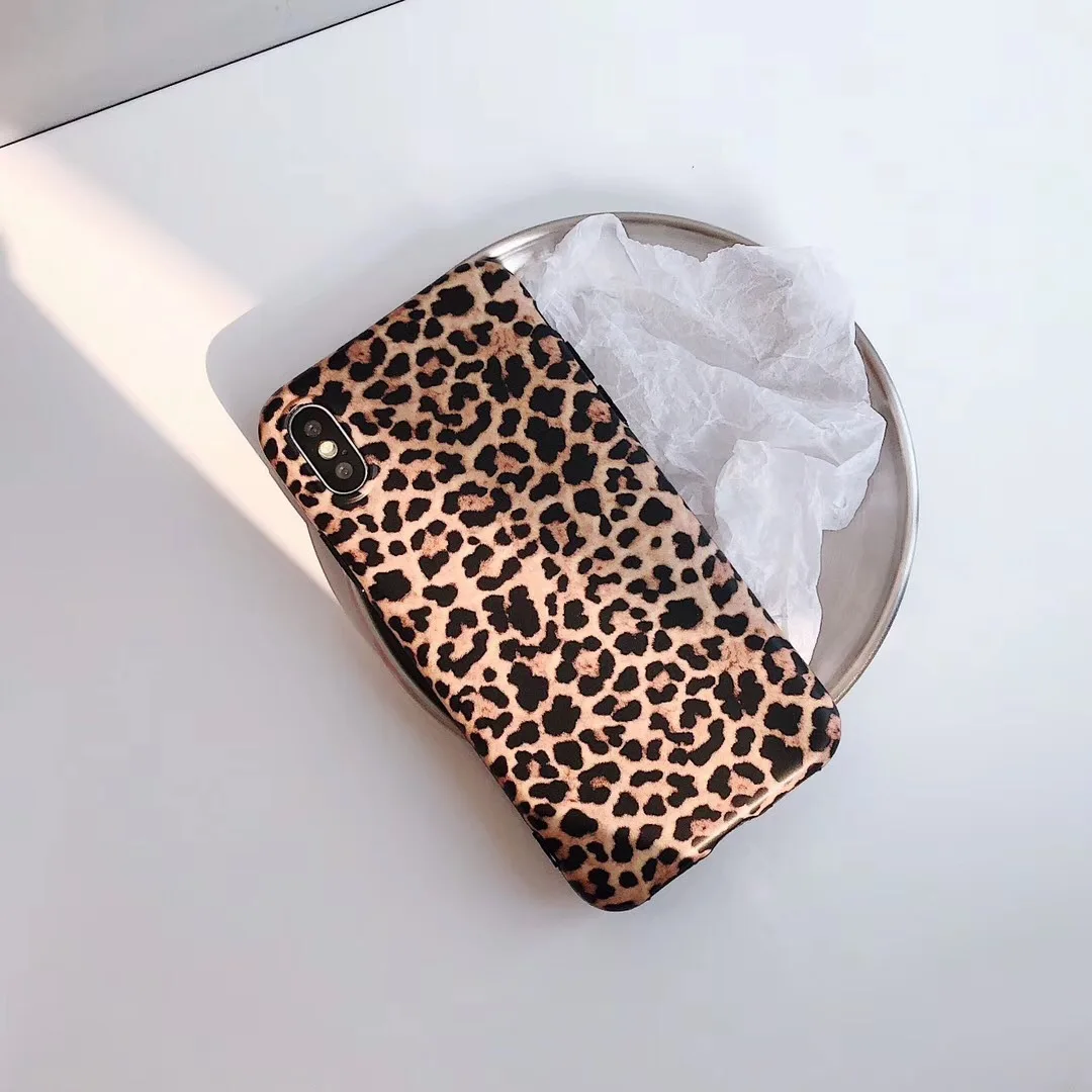 Sexy Leopard Rubber Phone Case For iPhone X 7 Plus 6 6S 6Plus 8 8PLUS XR XS MAX Lovely Soft IMD Back Cover Coque |