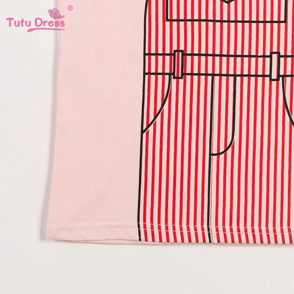 

2-10 Years Toddler Girl Short Sleeve Tops Summer Child Tshirts Cartoon Print Kawaii Pink T Shirts Tops For Kids Clothing
