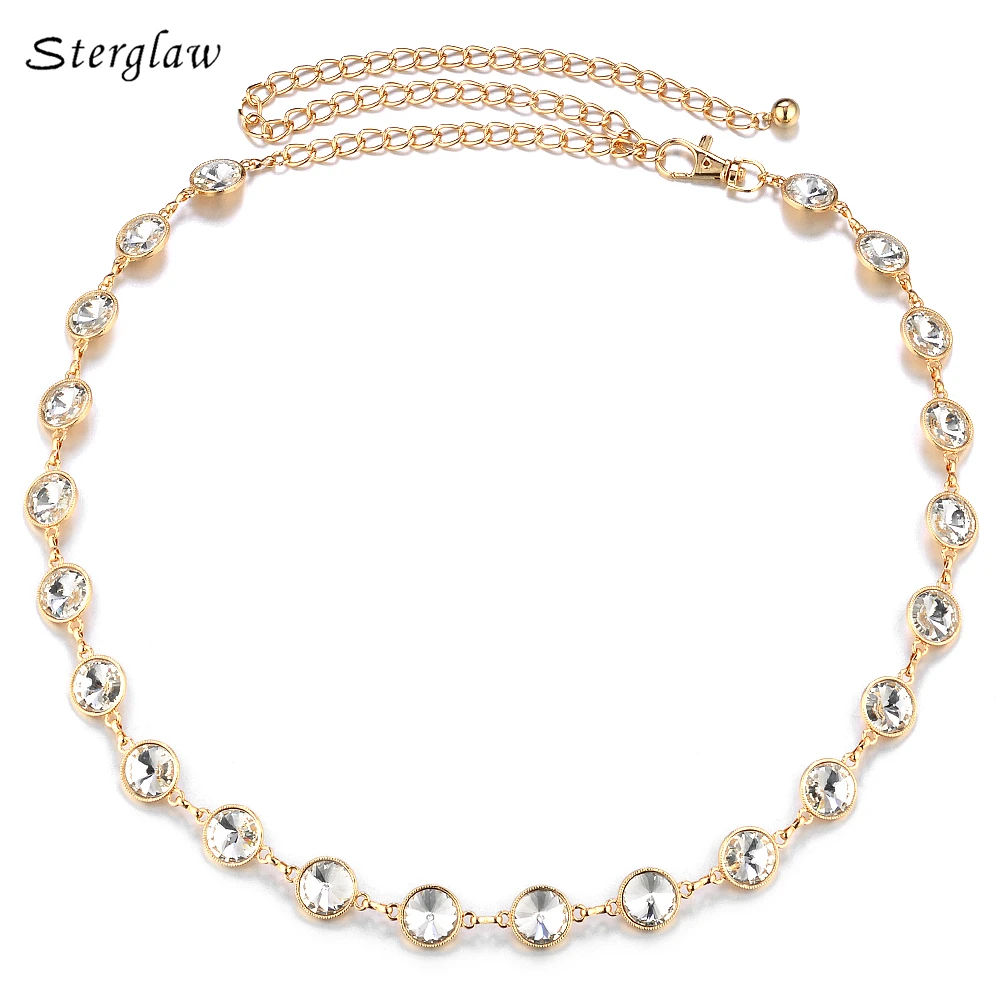 Женский ремень с металлическими стразами украшенный золотыми 120 см|belts for women|belt ff