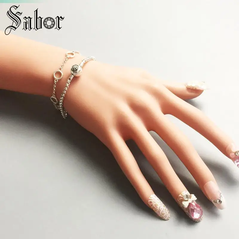 mens Bracelets Link Chain Blackened 925 Sterling Silver Fashion Jewelry For Women Men Gift Karma Diy Bracelet jewellery | Украшения и