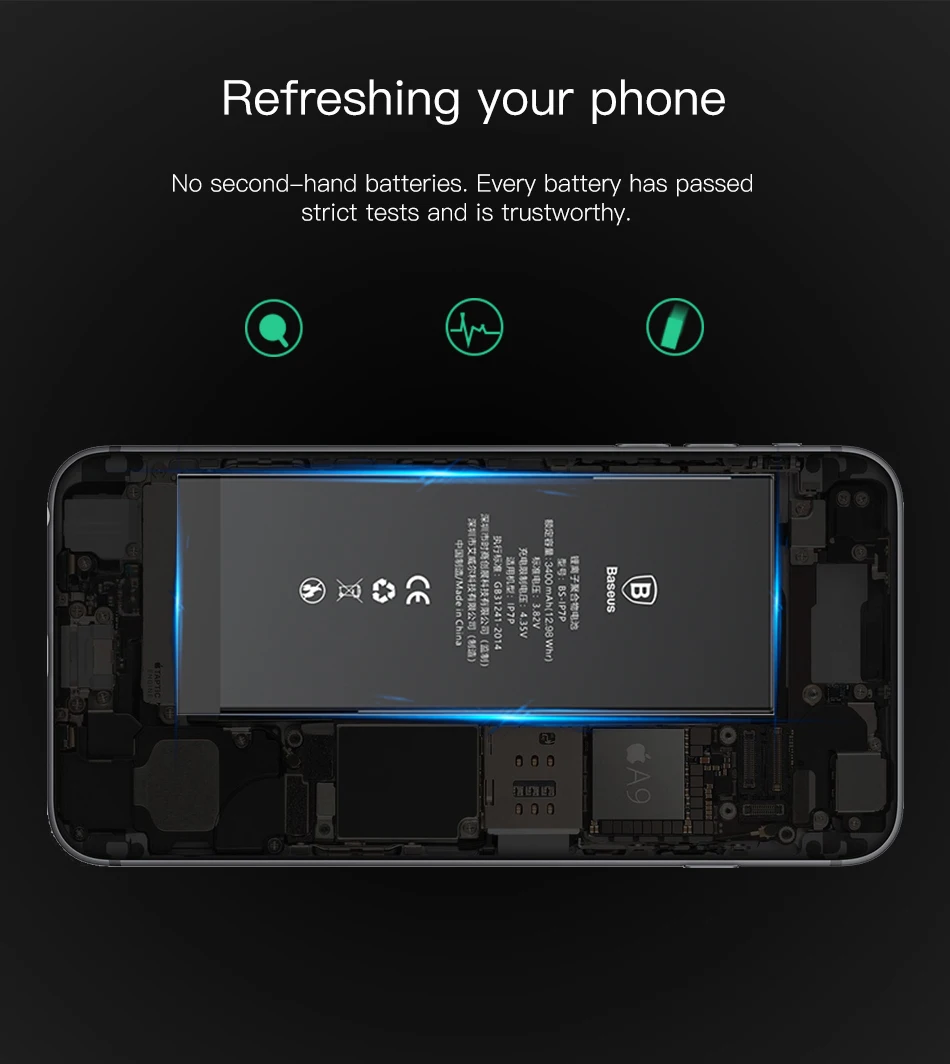 Оригинальная батарея, батарея для мобильного телефона, батарея для iPhone 7, 7 Plus, 7 plus, высокая емкость, сменная батарея, батарея для iPhone7, 7p+ Инструменты