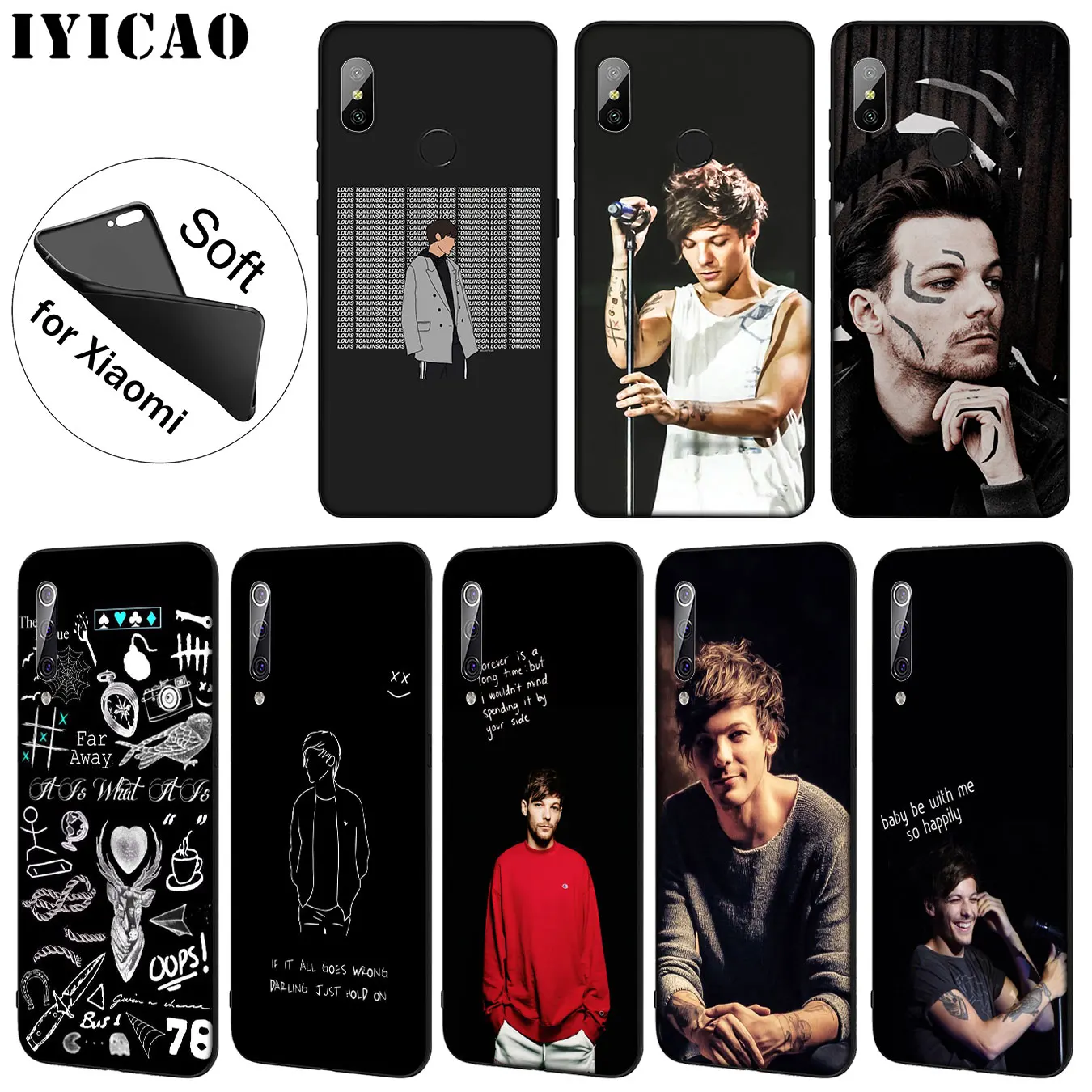IYICAO 1D Мягкий силиконовый чехол для телефона Луи Томлинсон Xiaomi Mi 9 SE 9T CC9 CC9E 8 A3 Pro A1 A2