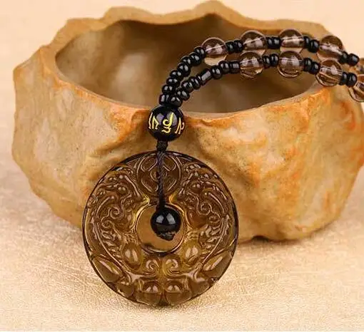 Obsidian double PI xiu safety clasp transport ring for men and women to be the year of birth peace pendant | Украшения и
