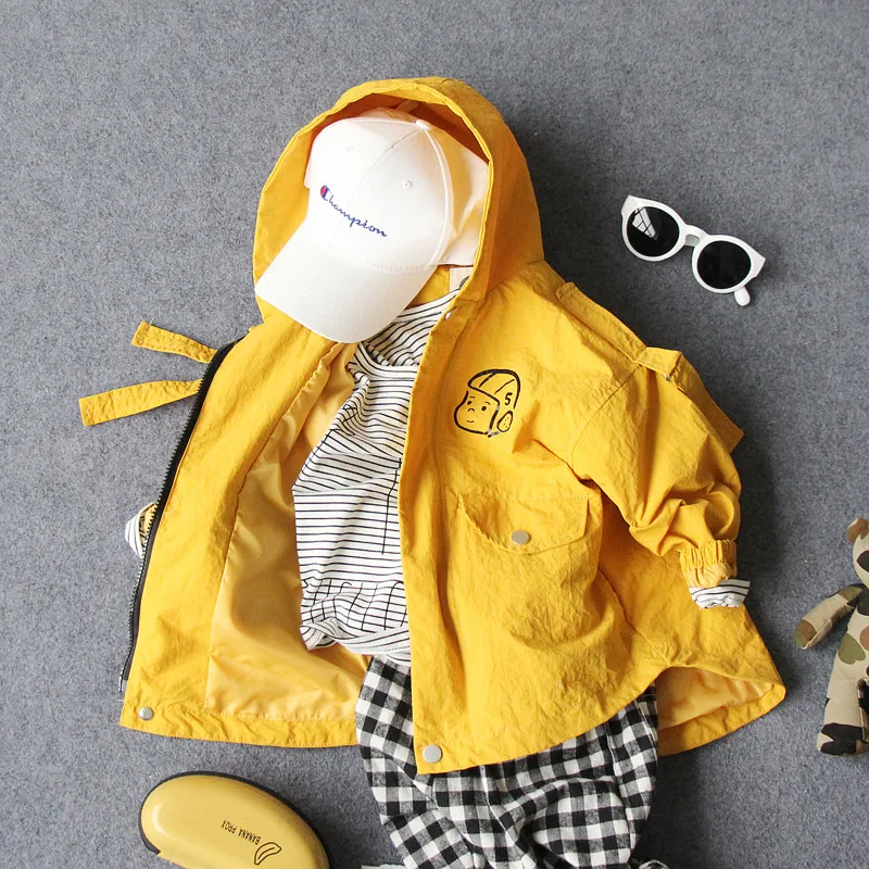 100-140cm new 2019 spring boys fashion style handsome windbreaker casual jacket with hood kids autumn clothing |