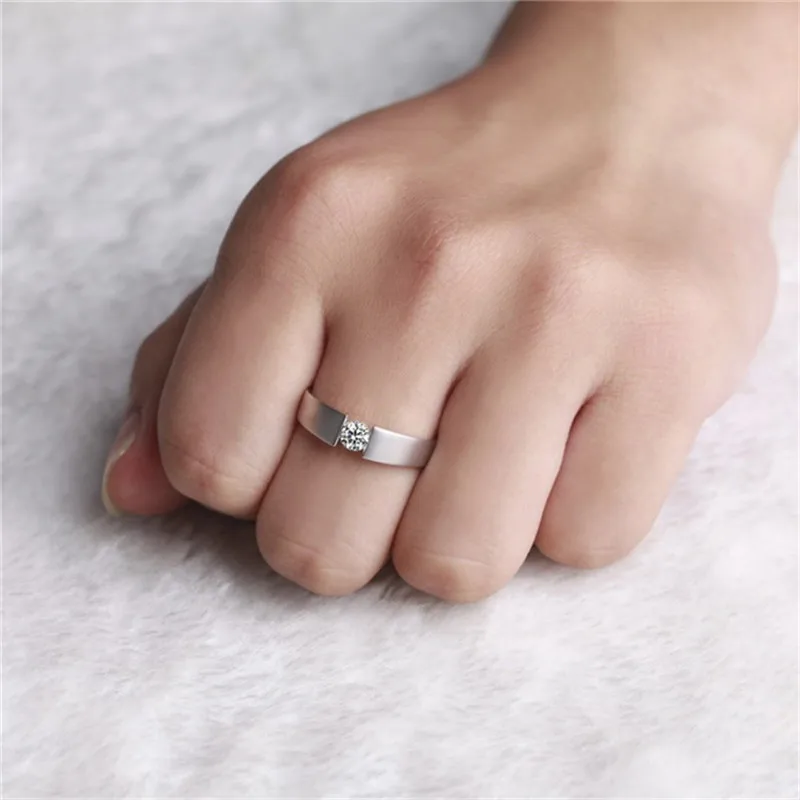 Косынка мужской 925 Серебряное кольцо комплект 0.6ct AAAAA CZ Diamant заниматься Для мужчин