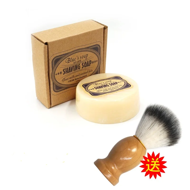 Brand Shaving Soap with Badger Hair Brush for Mens Face Clea