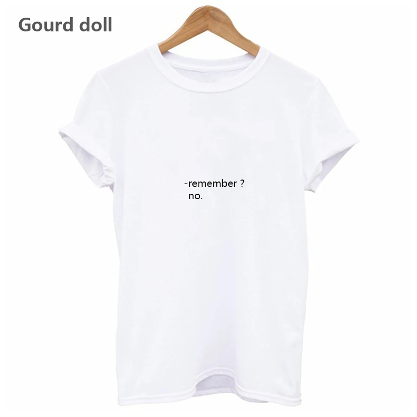 

Gourd doll Harajuku remember no letter print Ladies Summer t shirt woman top tee short Sleeve O-Neck Tops women for t-shirts