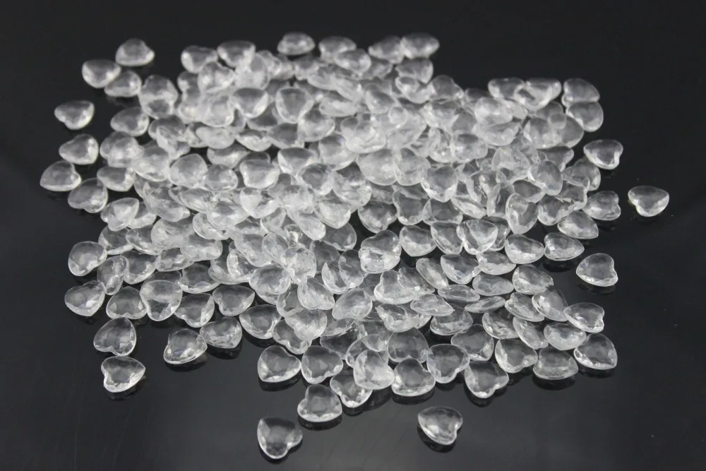 2000 pcs/lot 6 мм прозрачный кристалл цвет акрил форма сердца свадьба пользу /