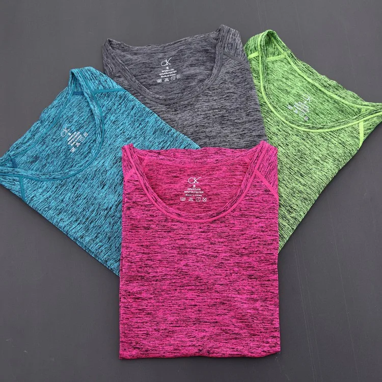 Женская футболка с коротким рукавом гигроскопичная быстрая сушка для фитнеса