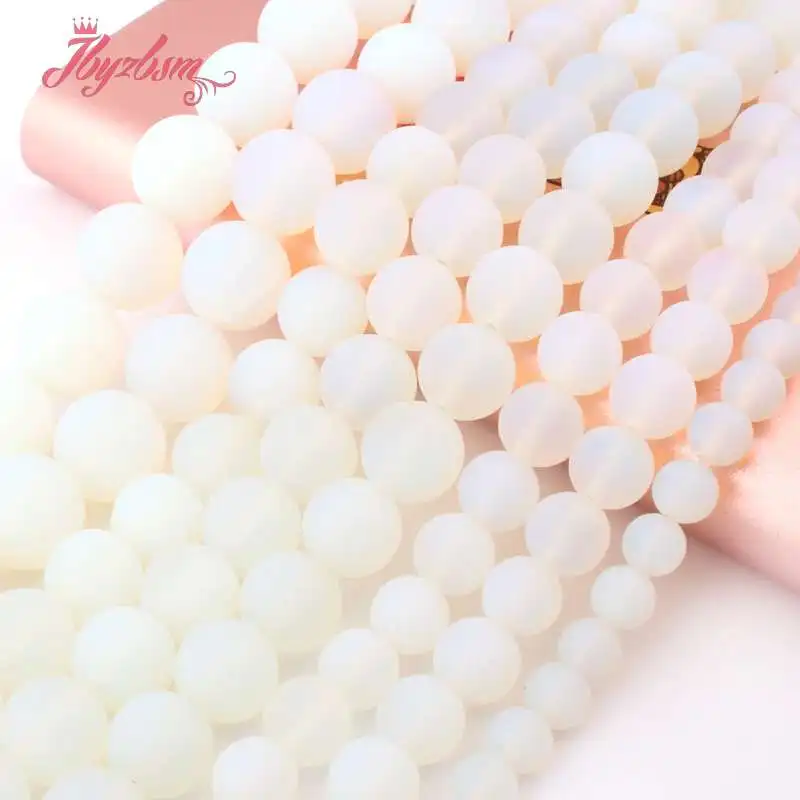 6 8 10 12mm Frost Matte Round Beads Ball White Opalite Stone For DIY Necklace Bracelat Jewelry Making 15&quot Free Shipping | Украшения и